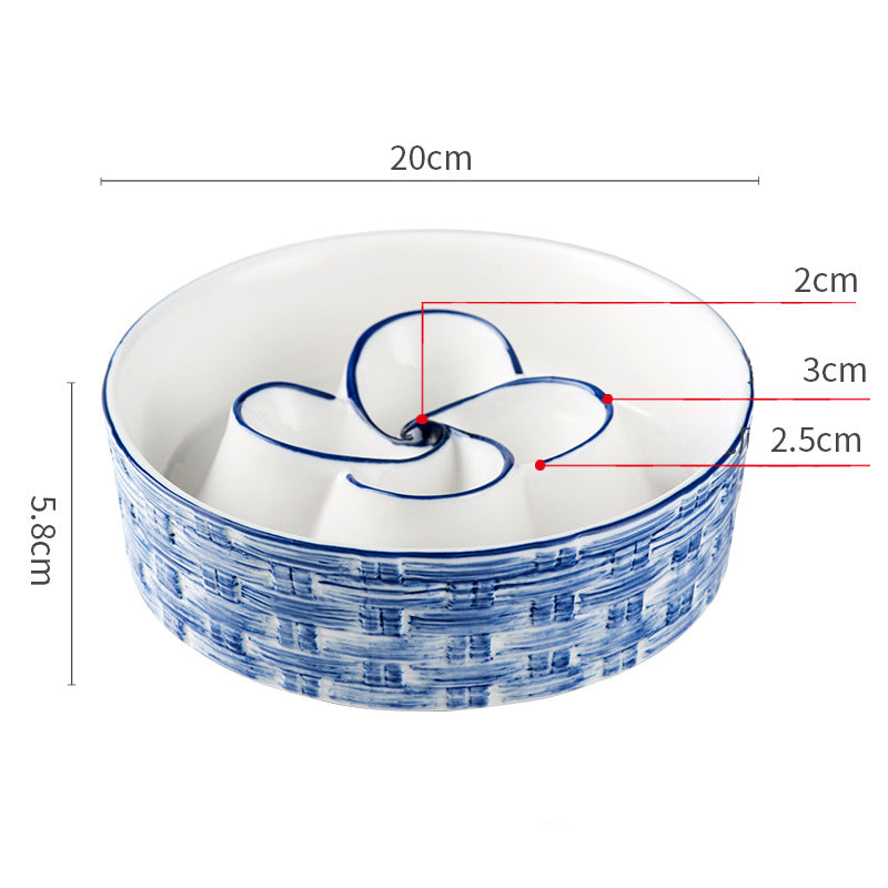 Ceramic Slow Feeder Dog Bowl For Medium Large Dogs