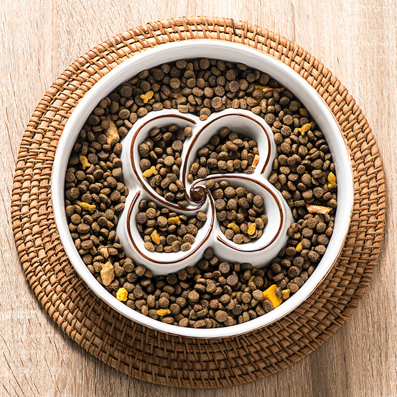 Ceramic Slow Feeder Dog Bowl For Medium Large Dogs