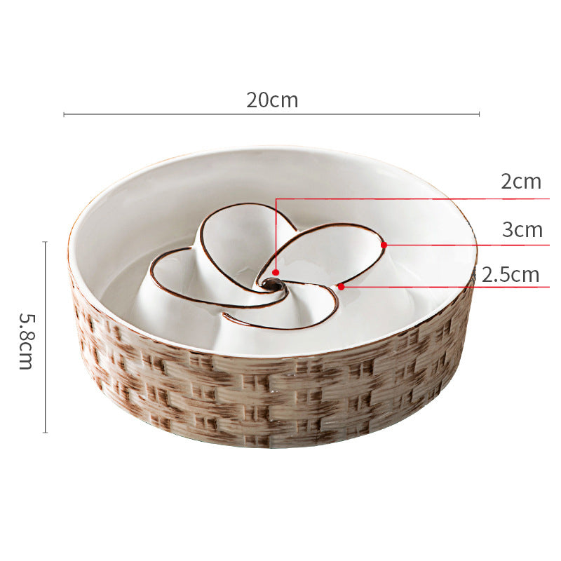 Ceramic Slow Feeder Dog Bowl For Medium Large Dogs