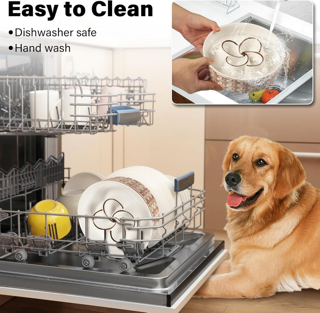 Ceramic Slow Feeder Dog Bowl For Medium Large Dogs