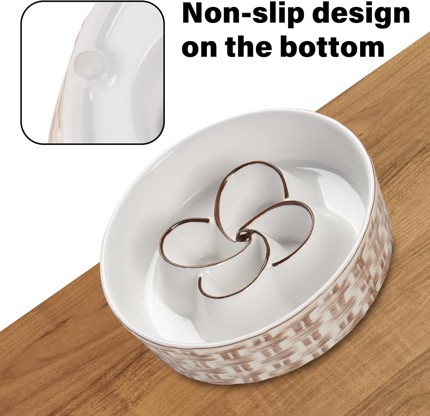Ceramic Slow Feeder Dog Bowl For Medium Large Dogs